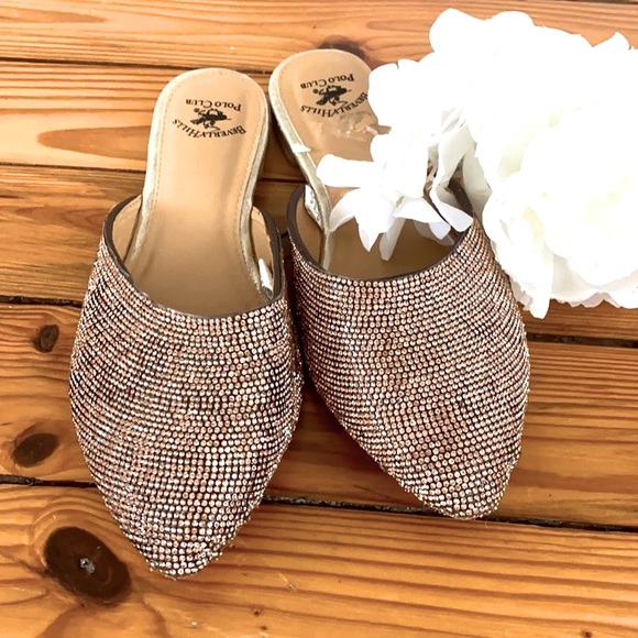Beverly Hills Polo Club Shoes - Beverly Hills Polo Club rose diamond slides size 9